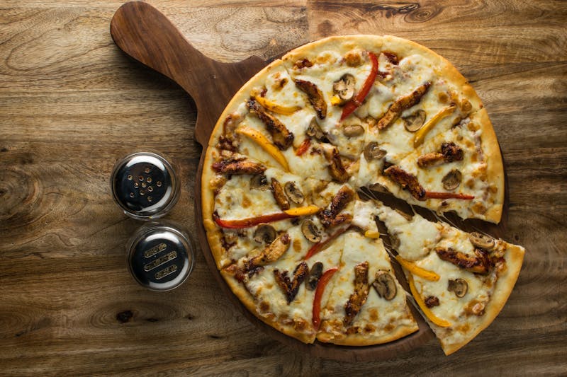 Fresh pizza ingredients at Mod Pizza